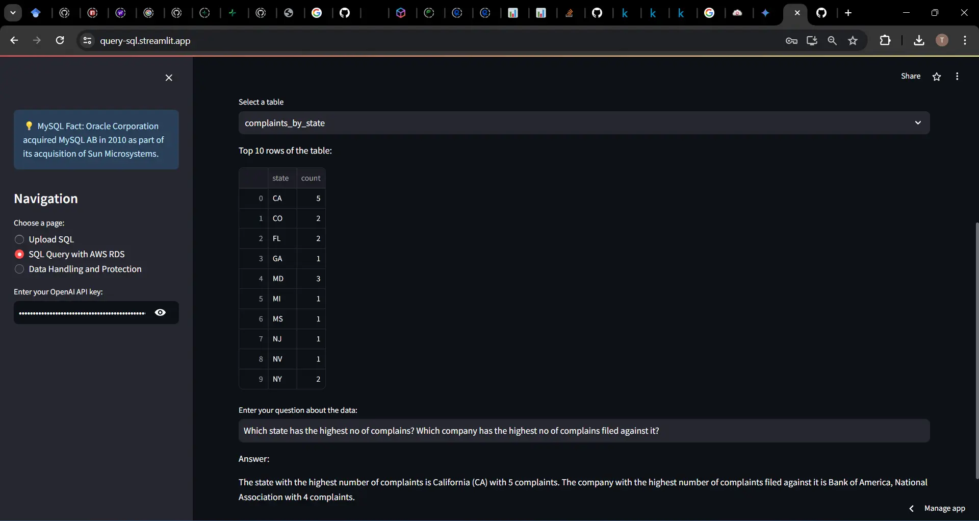 Interactive SQL Query Application